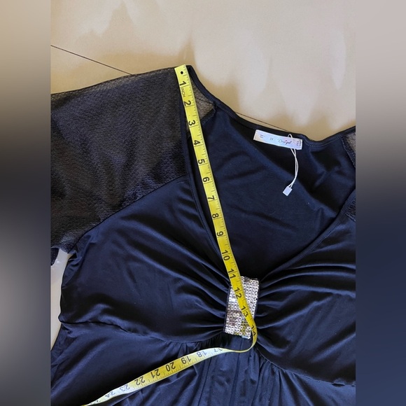 Rosegal plus size 2 X Spandex with Sequin  dress black blose - Picture 13 of 13